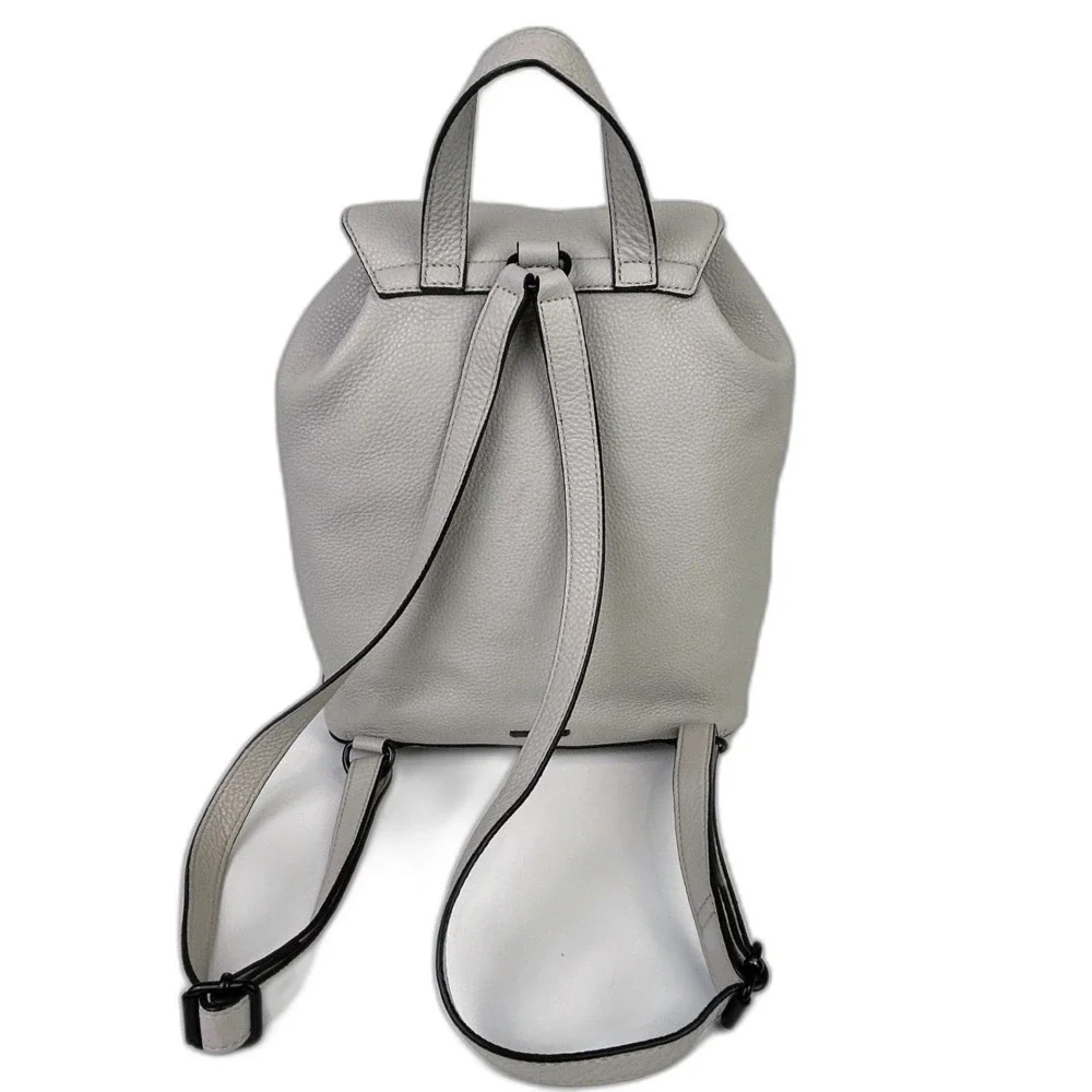 Rebecca Minkoff Moto Backpack Whipstitch Tassel Bag Putty Beige Leather Purse